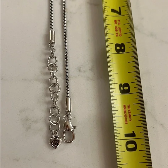 Retired Brighton alcazar bejeweled heart pendant chain silver plated - Picture 9 of 11